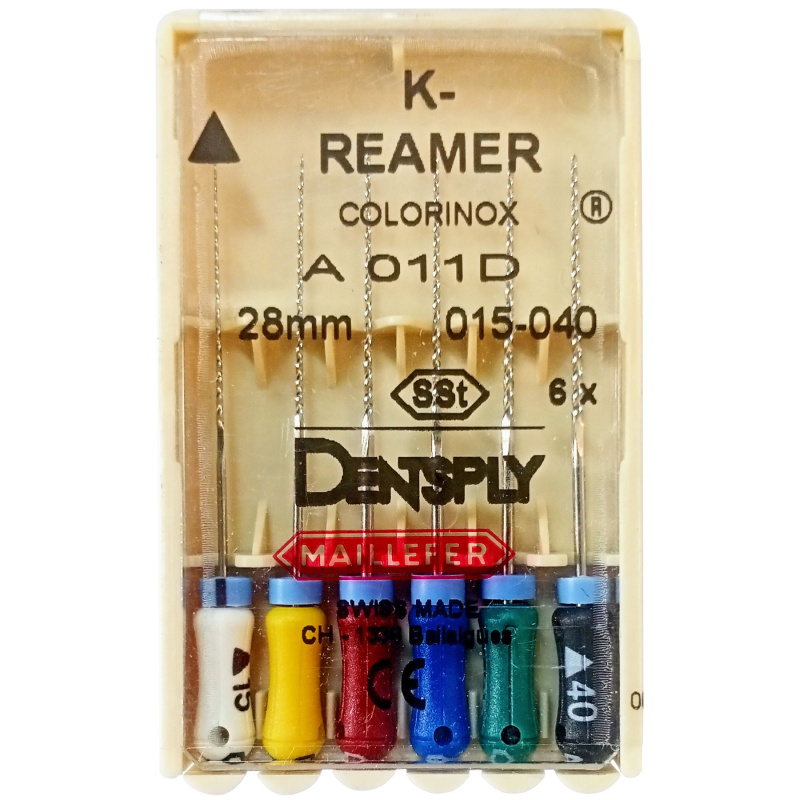 Каналорасширители ручные Dentsply K-Reamers №15-40 28мм 6шт