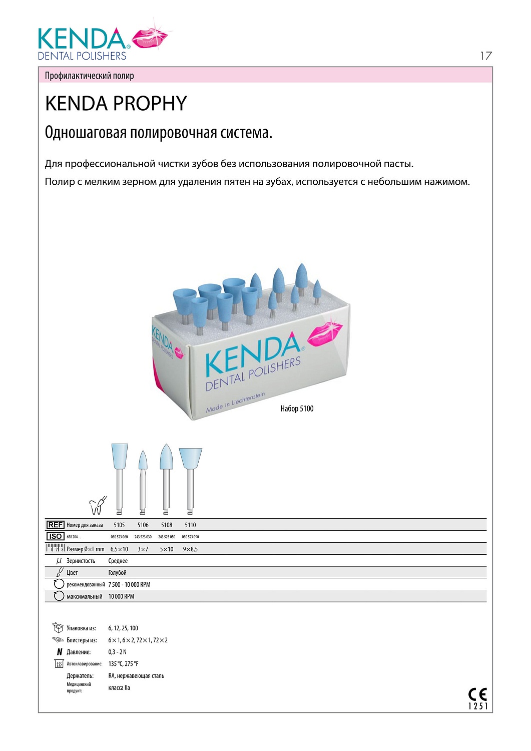 Полир Kenda Prophy средний голубой