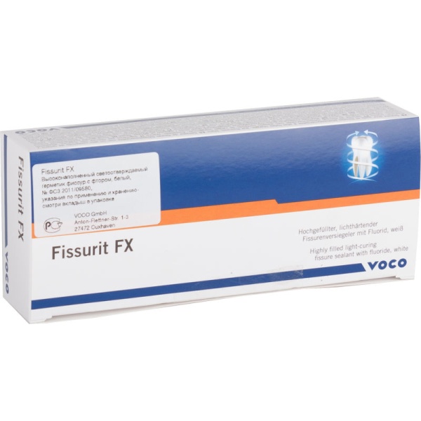 Фиссурит ФХ (Fissurit FX) герметик световой с фторидом белый 2х2.5г VOCO 1181