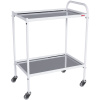 Столик процедурный МЕГИ МСК-501-02М с двумя полками из стекла и нержавеющей стали
