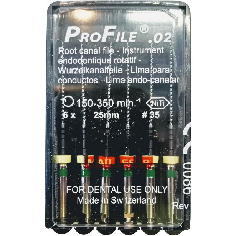 Каналорасширители угловые Dentsply ProFile .02 №35 25мм 6шт