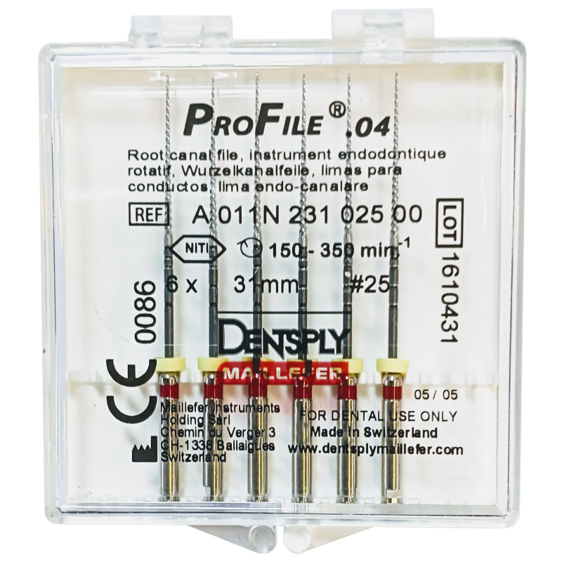 Каналорасширители угловые Dentsply ProFile .04 №25 31мм 6шт