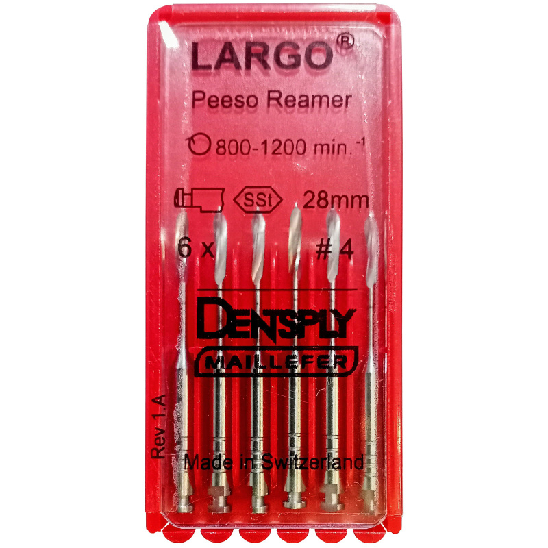 Расширитель устья Ларго Dentsply Largo Peeso Reamer №4 28мм 6шт