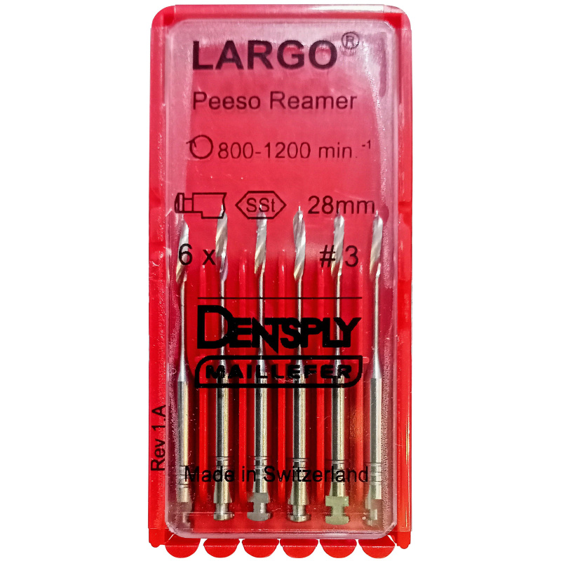 Расширитель устья Ларго Dentsply Largo Peeso Reamer №3 28мм 6шт