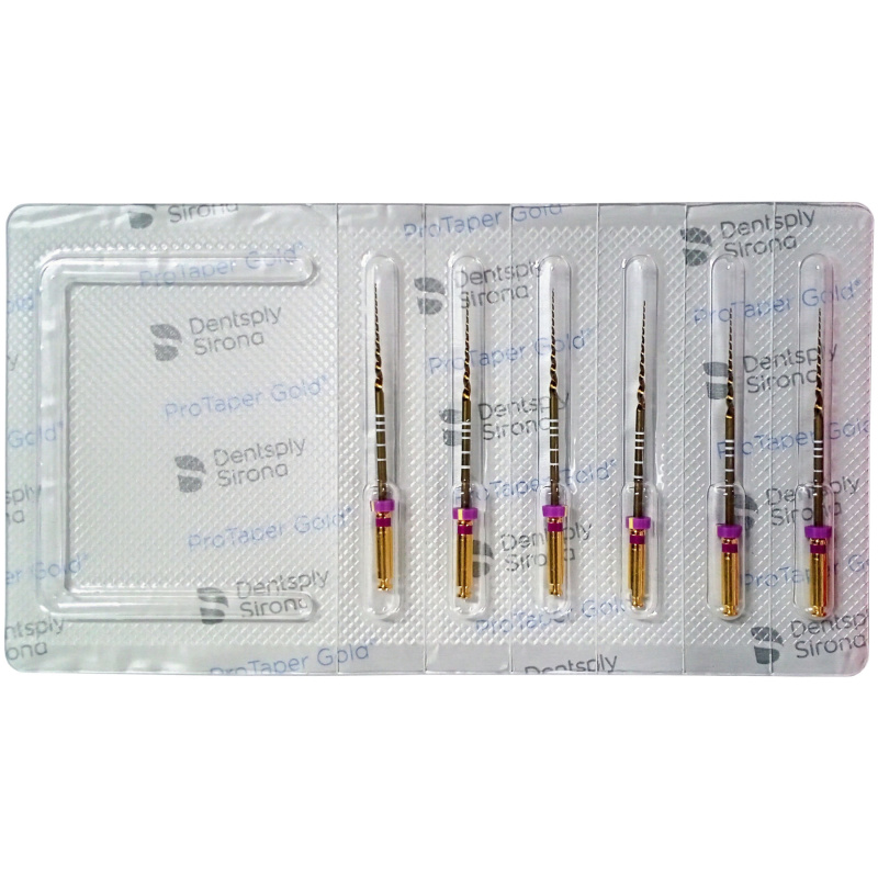 Каналорасширители угловые Dentsply ProTaper Gold S1 31мм 6шт