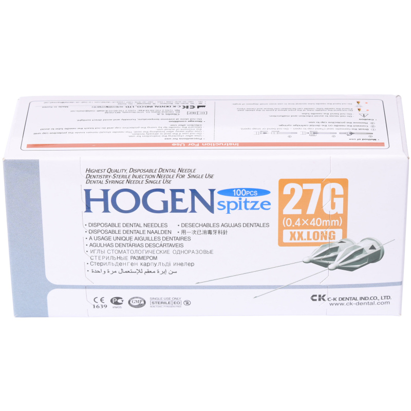 Иглы карпульные Hogen Spitze 27G 0.4x40мм 100шт C-K Dental