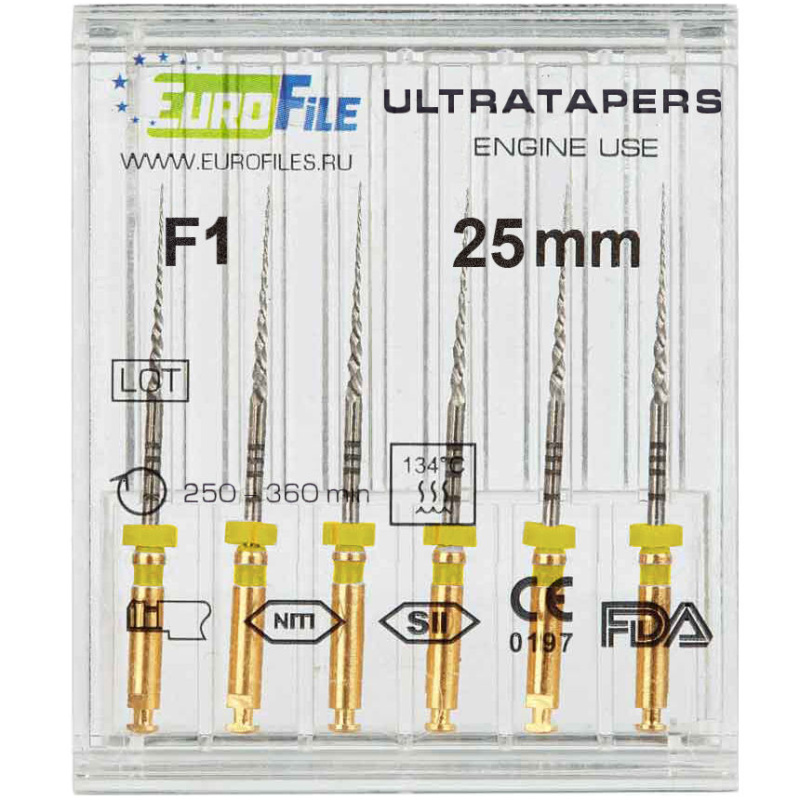 Каналорасширители угловые EuroFile Ultratapers Engine F1 25мм 6шт