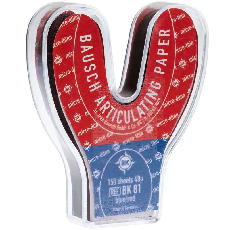 Артикуляционная бумага Bausch Arti-Check BK 81 подкова синяя красная 40мкм 150 листов