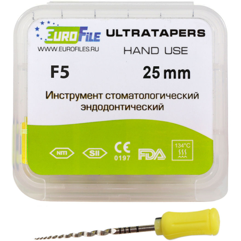 Каналорасширители ручные EuroFile Ultratapers Hand F5 25мм 6шт