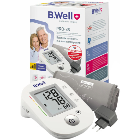 Тонометр автоматический B.Well PRO-33 M-L с адаптером манжета 22-42см