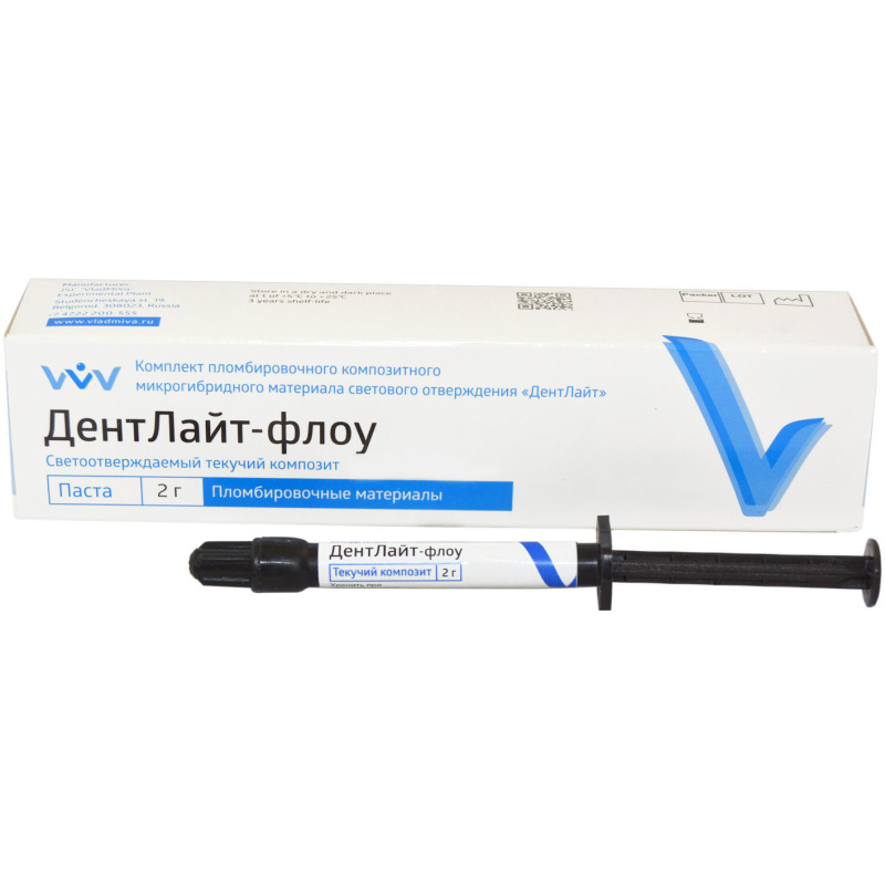 ДентЛайт Флоу белый композит жидкотекучий 2г ВладМиВа