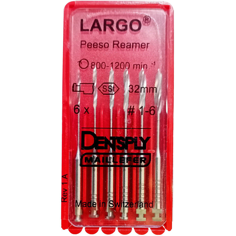 Расширитель устья Ларго Dentsply Largo Peeso Reamer №1-6 32мм 6шт