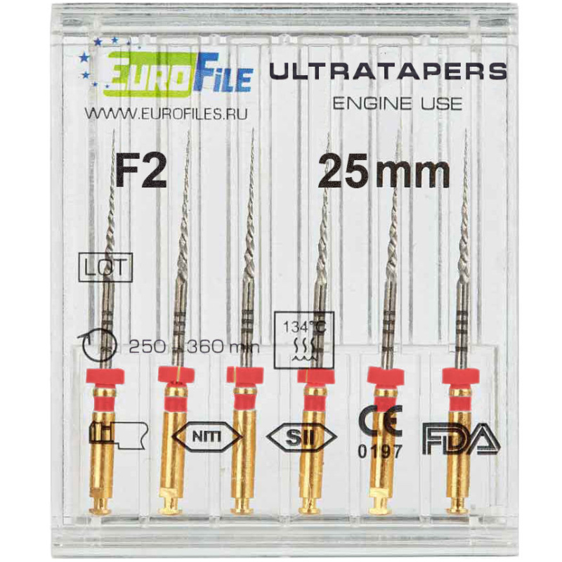 Каналорасширители угловые EuroFile Ultratapers Engine F2 25мм 6шт