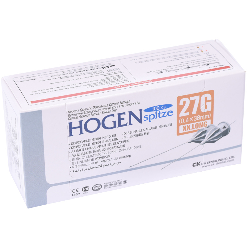 Иглы карпульные Hogen Spitze 27G 0.4x38мм 100шт C-K Dental